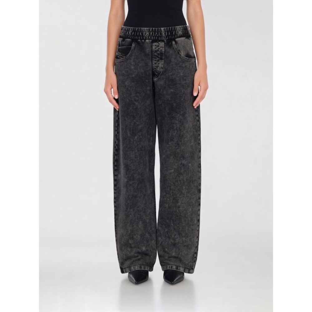 Diesel Women Diesel P-Stuky Mid-Rise Cotton Denim Wide-Leg Jeans
